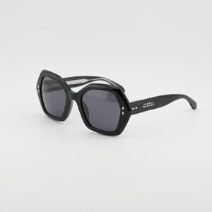 Isabel Marant IM 0107/G/S 0807 IR Sunglasses Black Geometric Frame, Grey Lenses